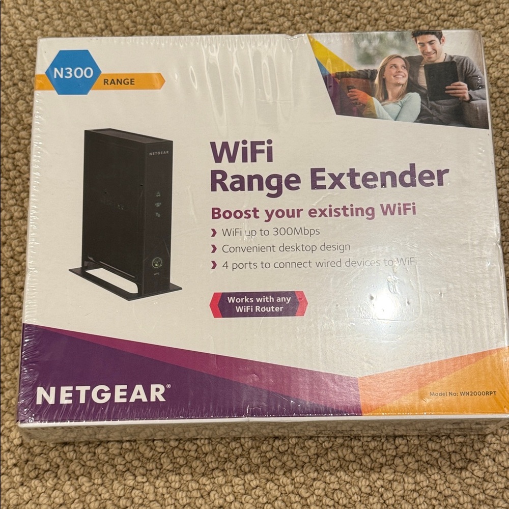NETGEAR N300 WiFi Range Extender - Black